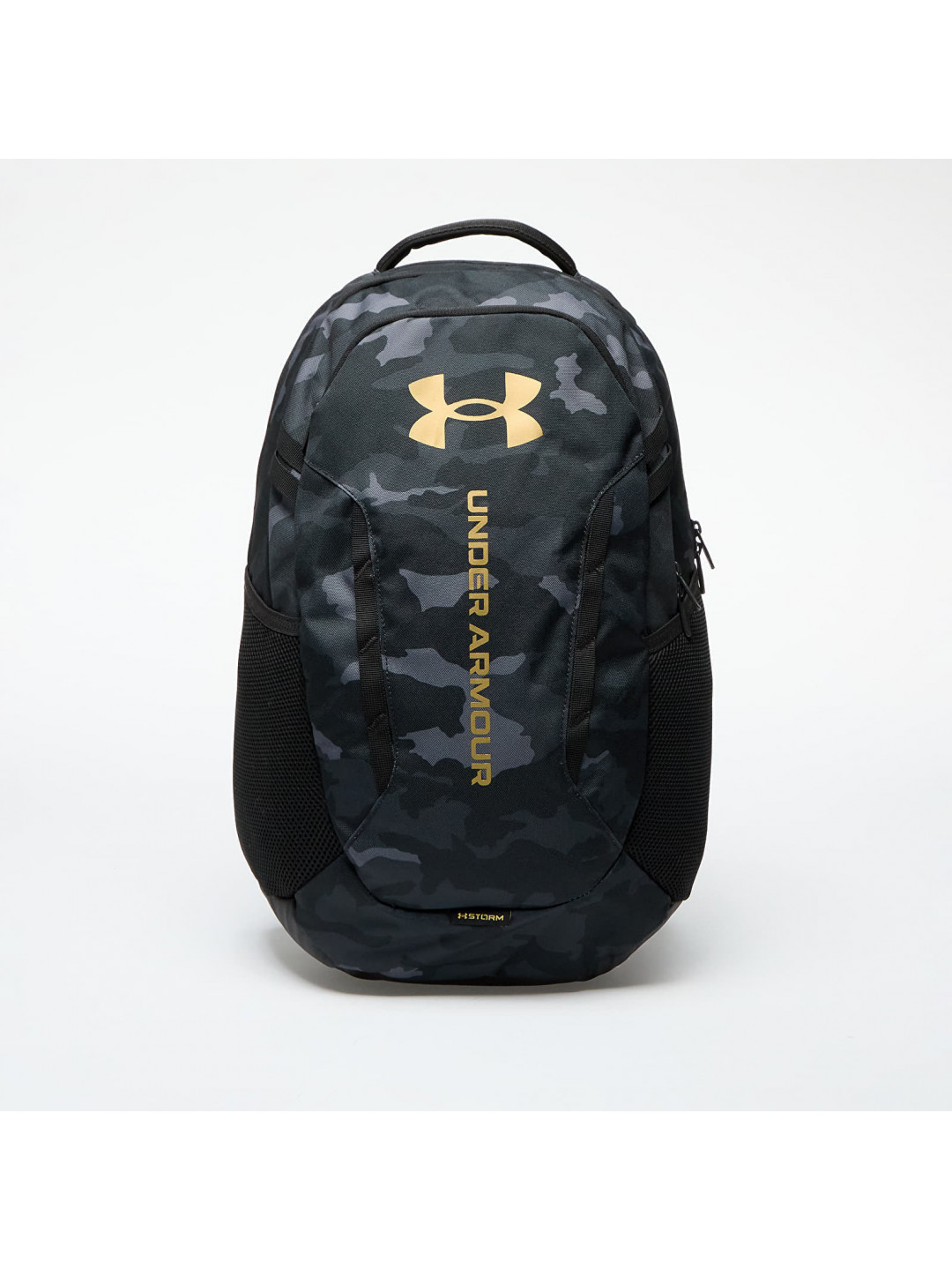 Batoh Under Armour Hustle 6 0 Backpack Black Black Metallic Gold Universal